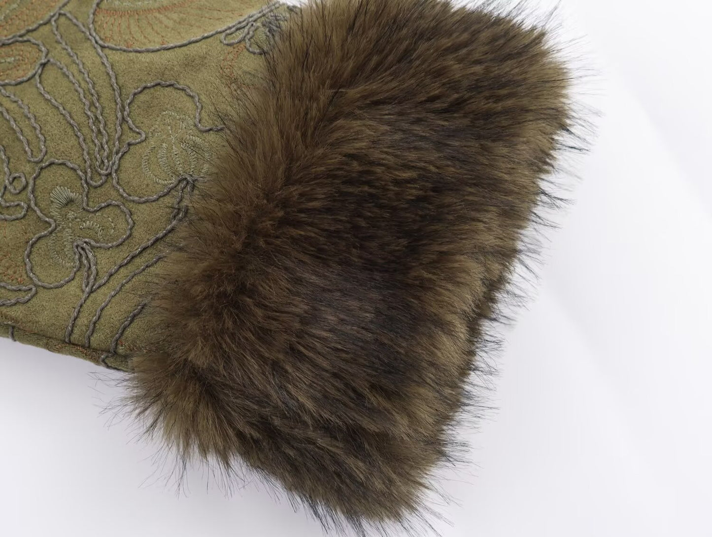 Faux Fur trimmed Embroidered Short Coat