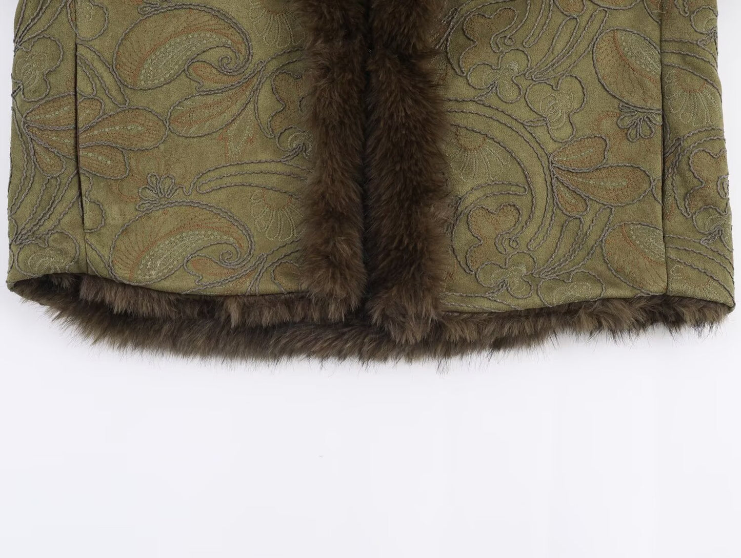 Faux Fur trimmed Embroidered Short Coat