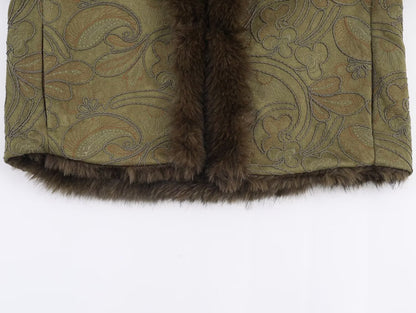 Faux Fur trimmed Embroidered Short Coat