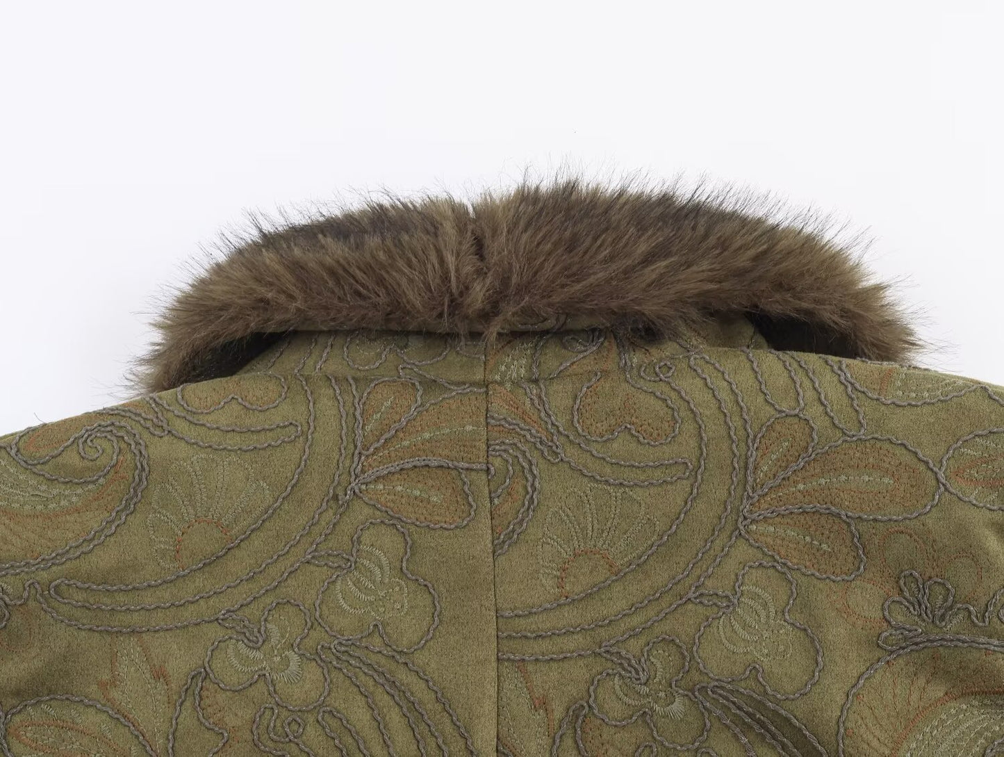 Faux Fur trimmed Embroidered Short Coat