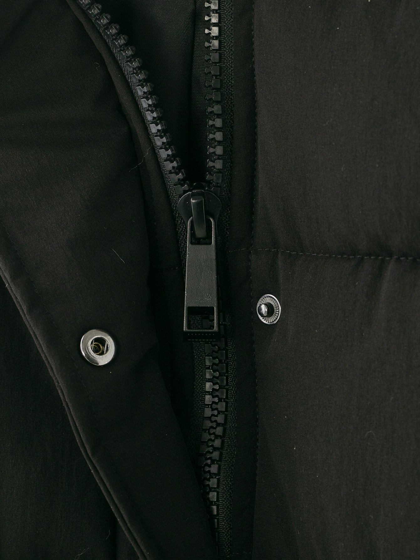 Black Hooded Fur Collar Cotton Coat