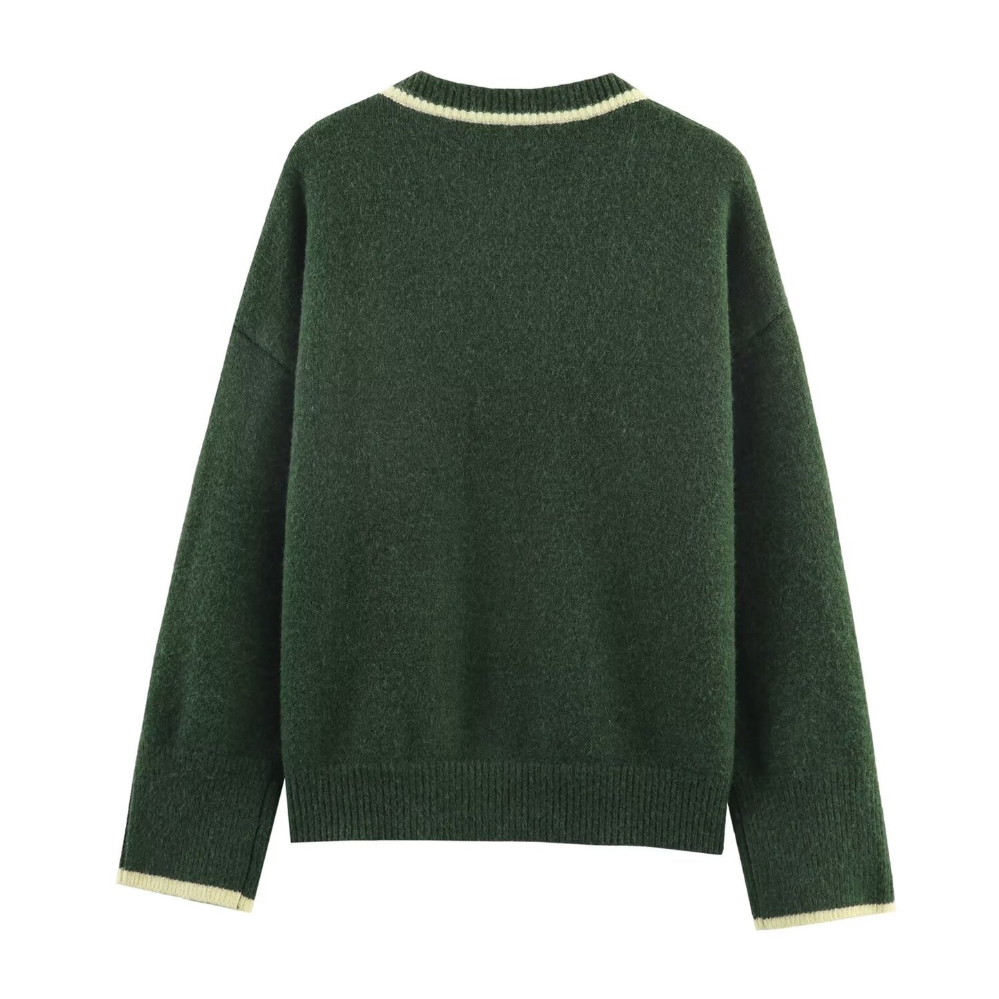 Olive Trim Knitted Cardigan