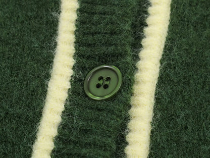 Olive Trim Knitted Cardigan