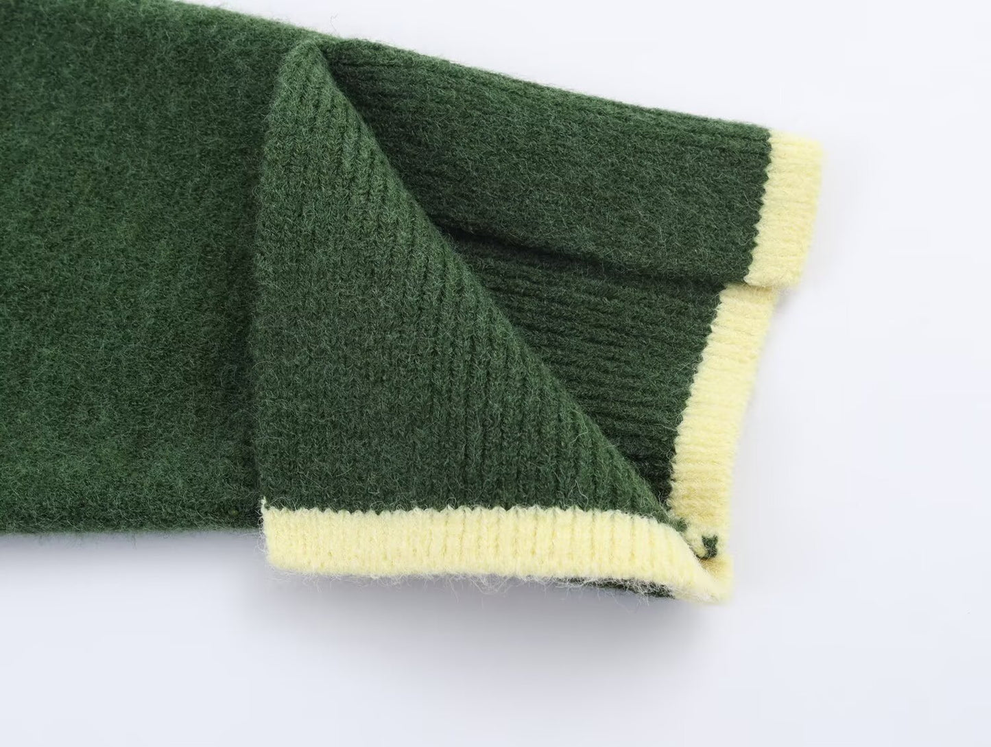 Olive Trim Knitted Cardigan