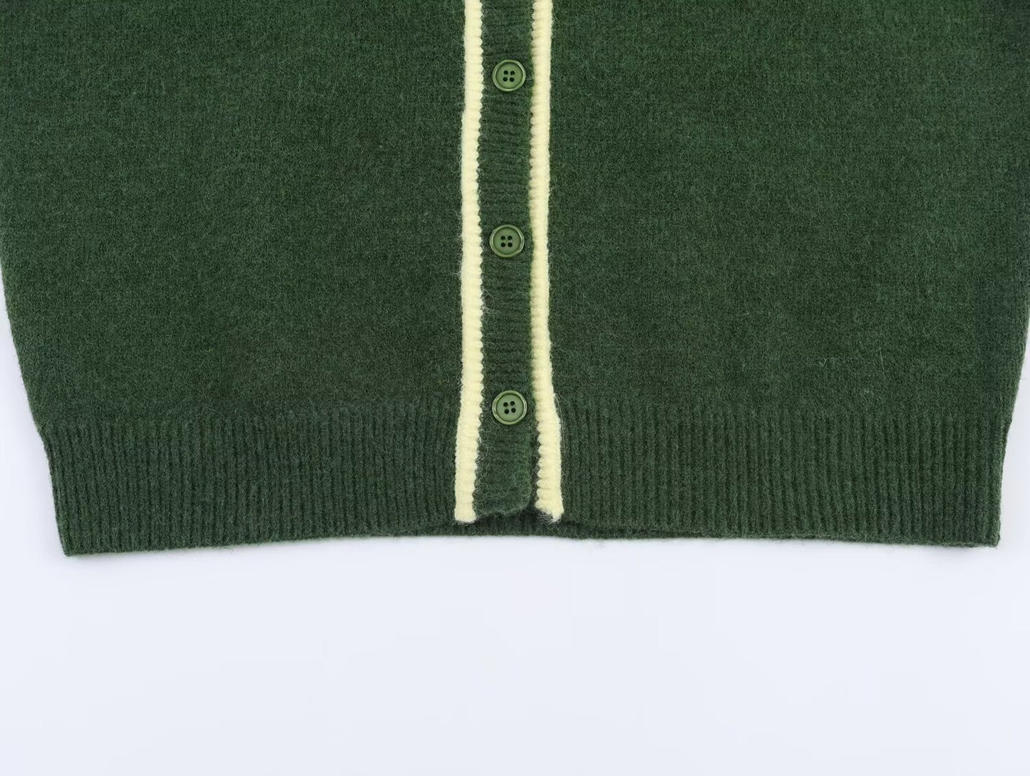 Olive Trim Knitted Cardigan