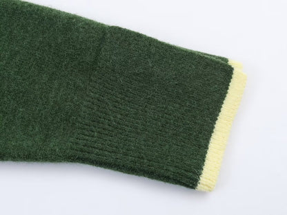 Olive Trim Knitted Cardigan