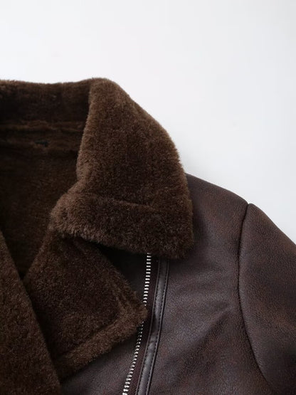 Omaka Faux Leather Short Jacket