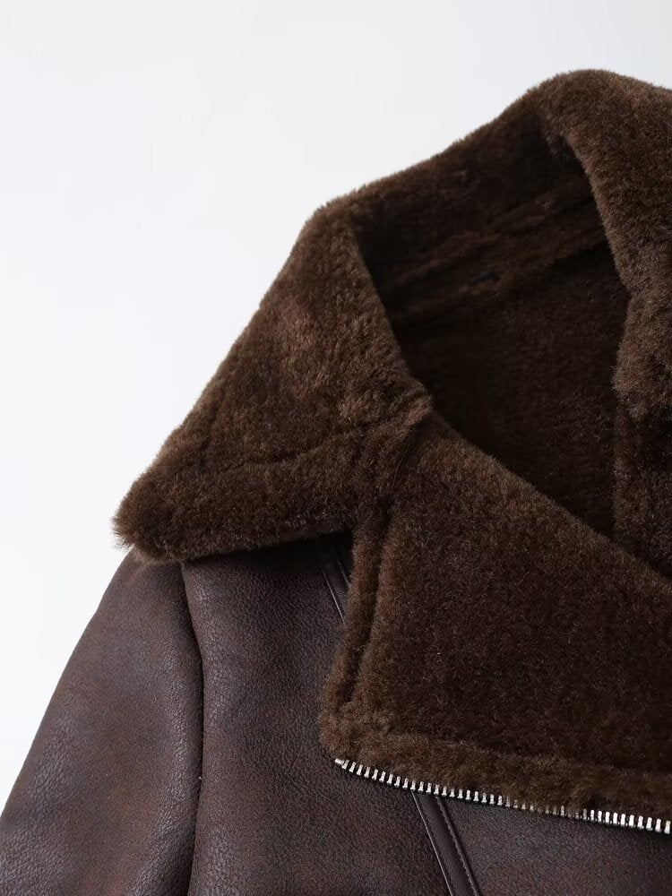 Omaka Faux Leather Short Jacket