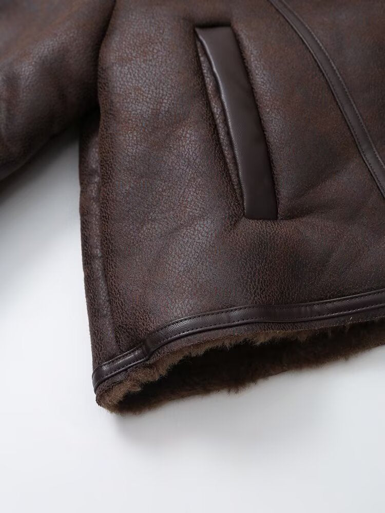 Omaka Faux Leather Short Jacket