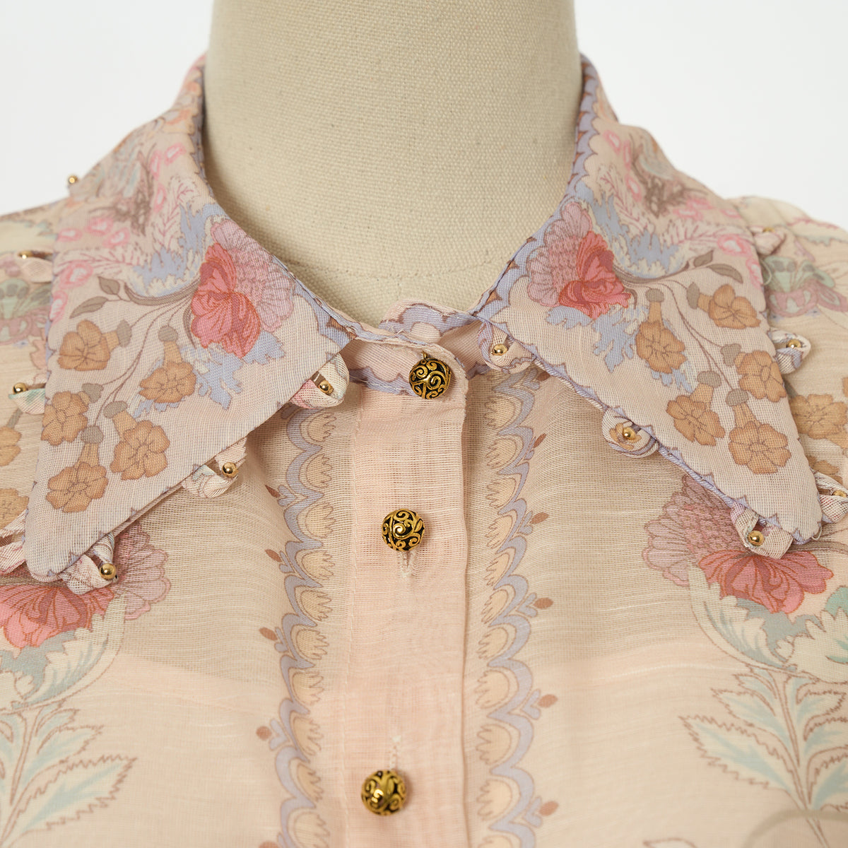Patterned Blouse & Skirt Set