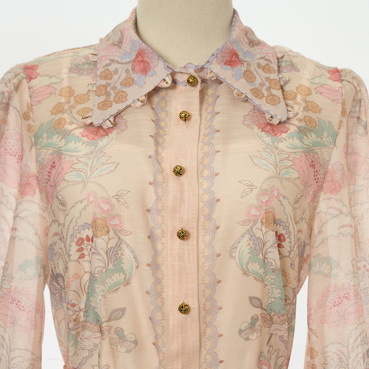 Patterned Blouse & Skirt Set