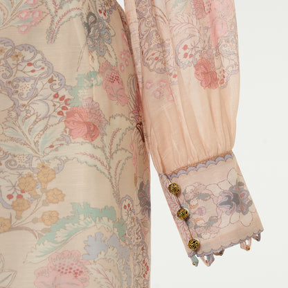 Patterned Blouse & Skirt Set