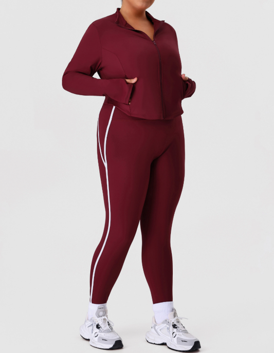 Stand Collar Coat & Pants Two Piece Sets