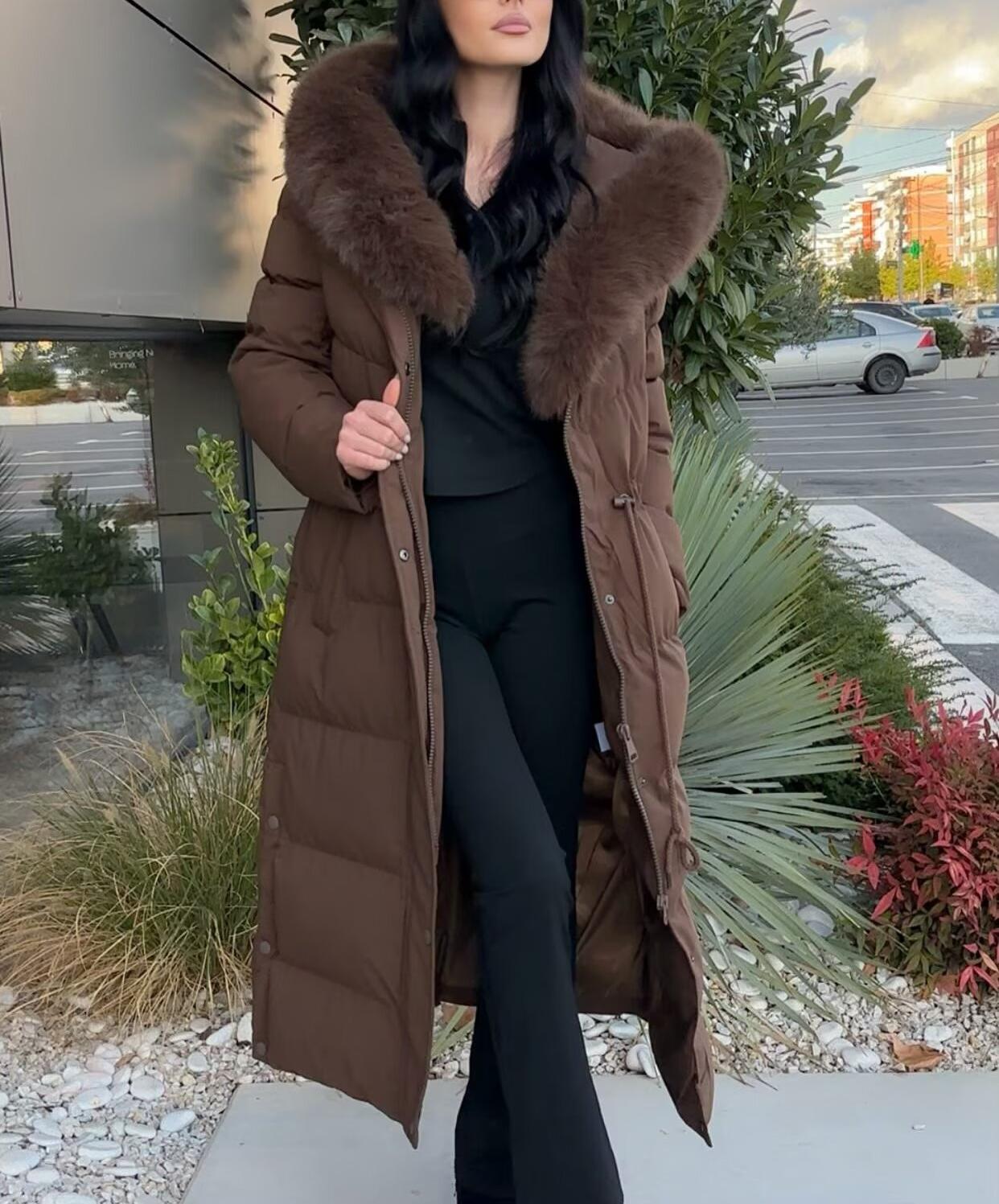 Long Hooded Cotton Coat