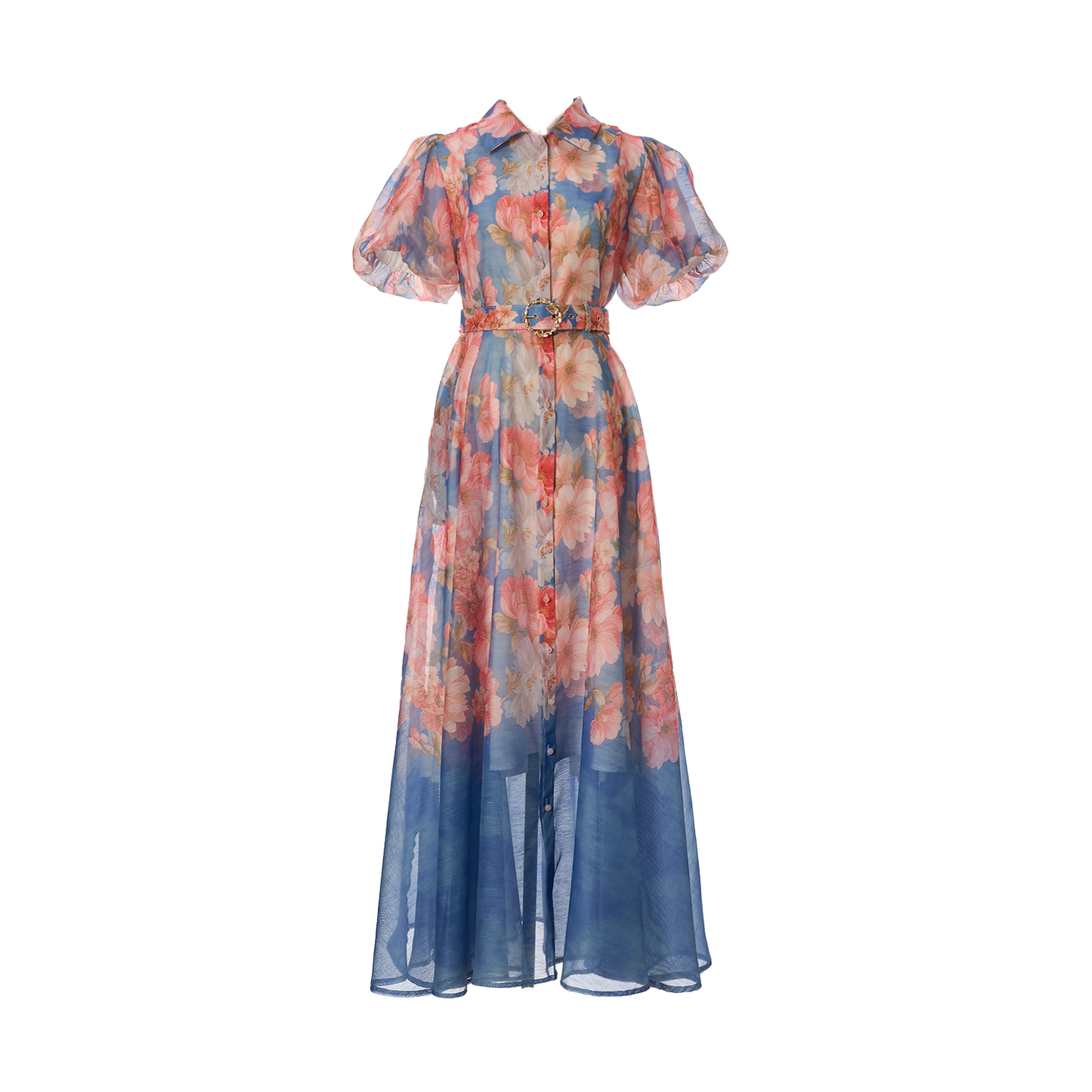 Floral Short Sleeved Midi Dress