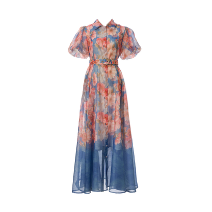 Floral Short Sleeved Midi Dress