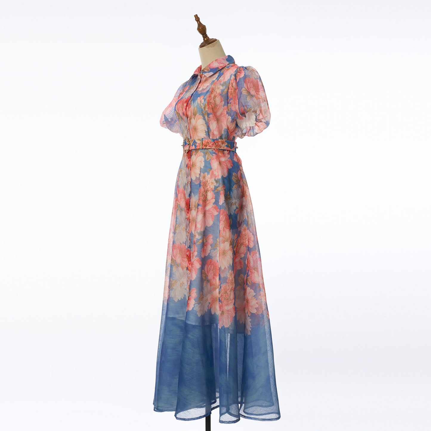 Floral Short Sleeved Midi Dress