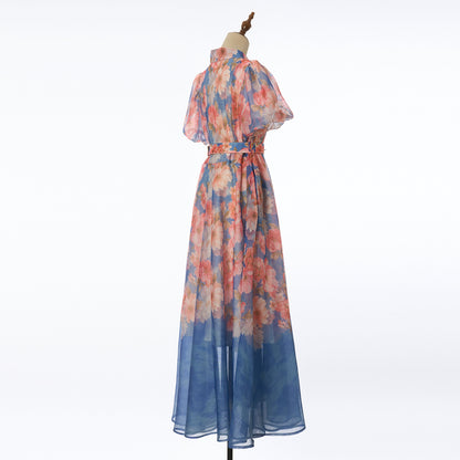 Floral Short Sleeved Midi Dress