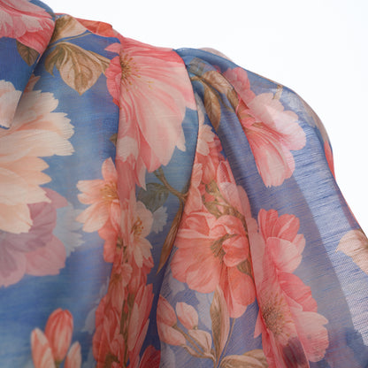 Floral Short Sleeved Midi Dress