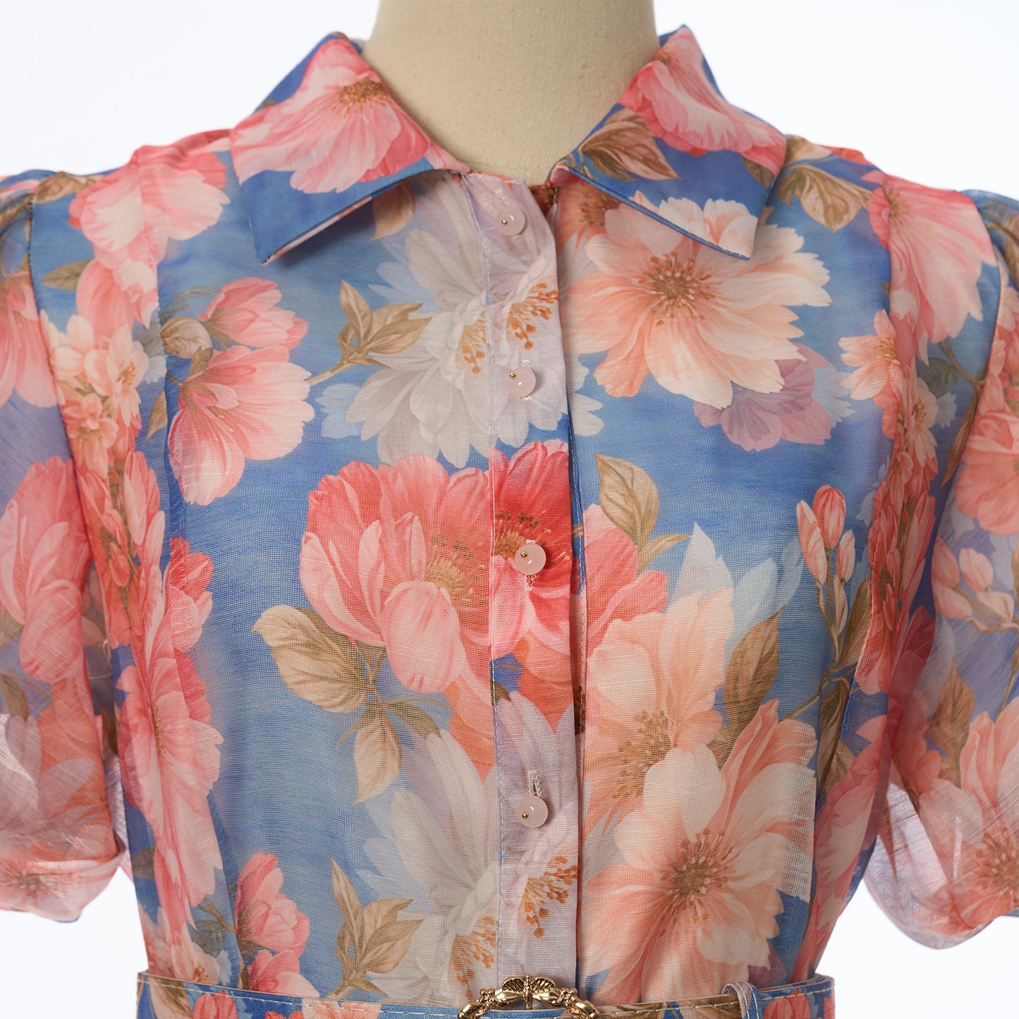 Floral Short Sleeved Midi Dress