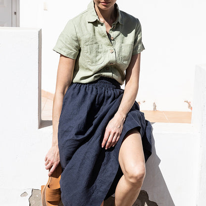 Short Sleeved Linen Shirt