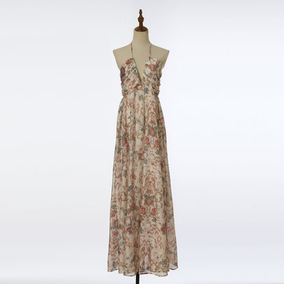 Printed Floral Halter Dress