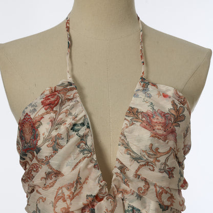 Printed Floral Halter Dress