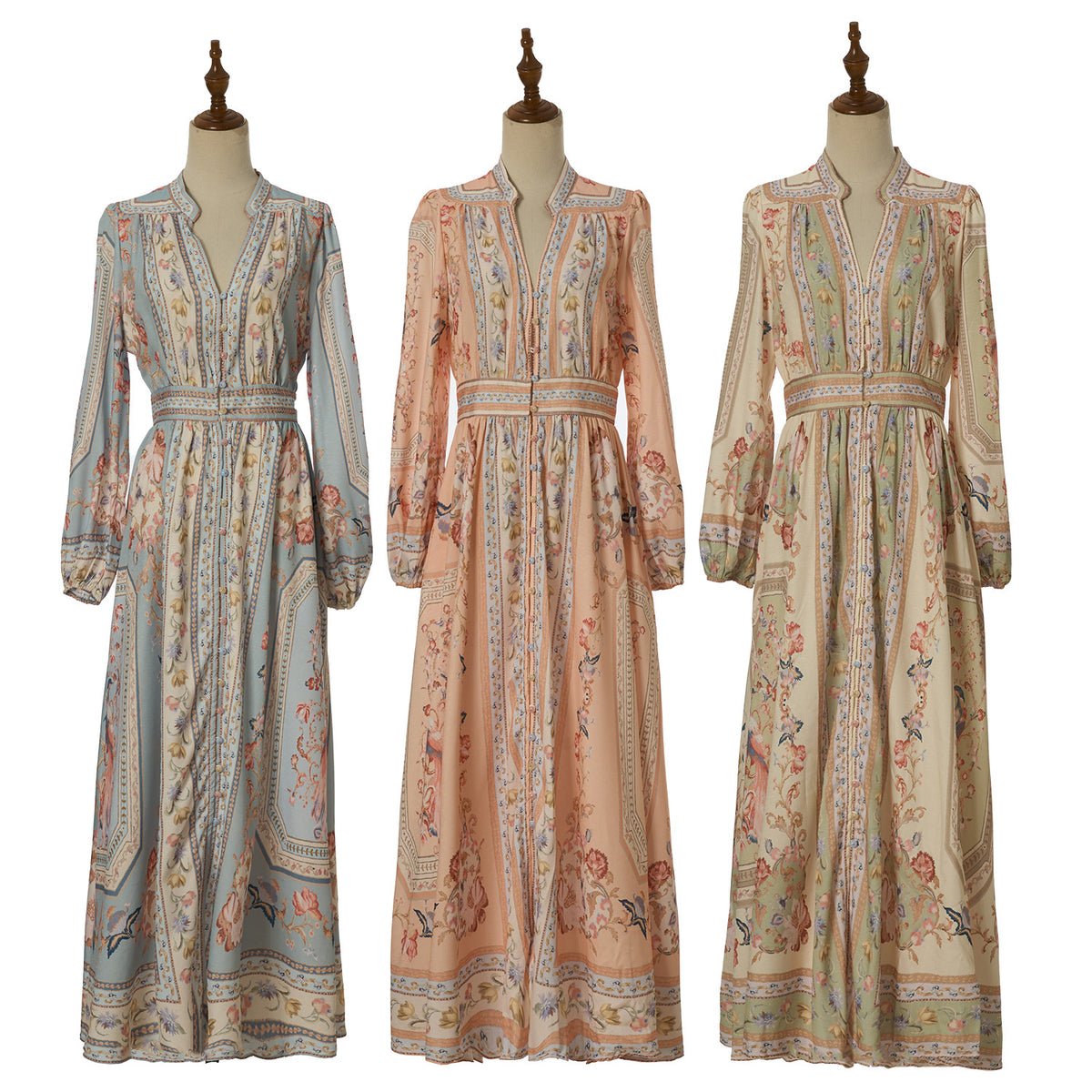 Women Summer Retro Print Shirt Dress