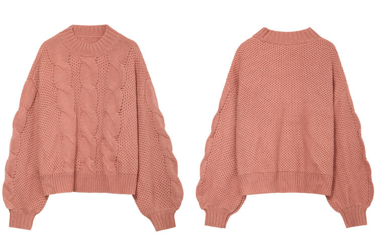 Twisted Mock Neck Sweater