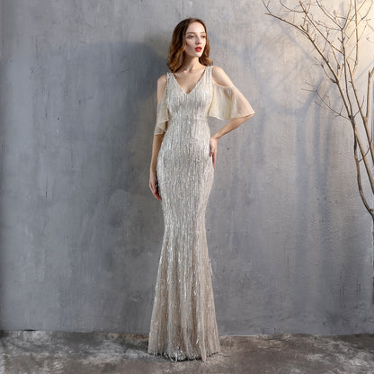 Sequin Tassel Fishtail Gown
