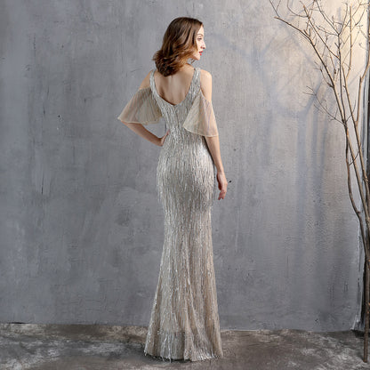Sequin Tassel Fishtail Gown
