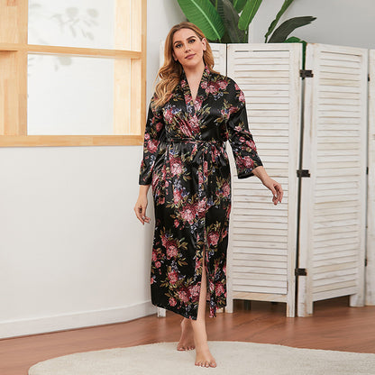 Curvy Smooth Floral Robe