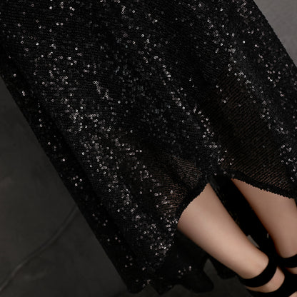 V-neck Mid-Length Formal Dress