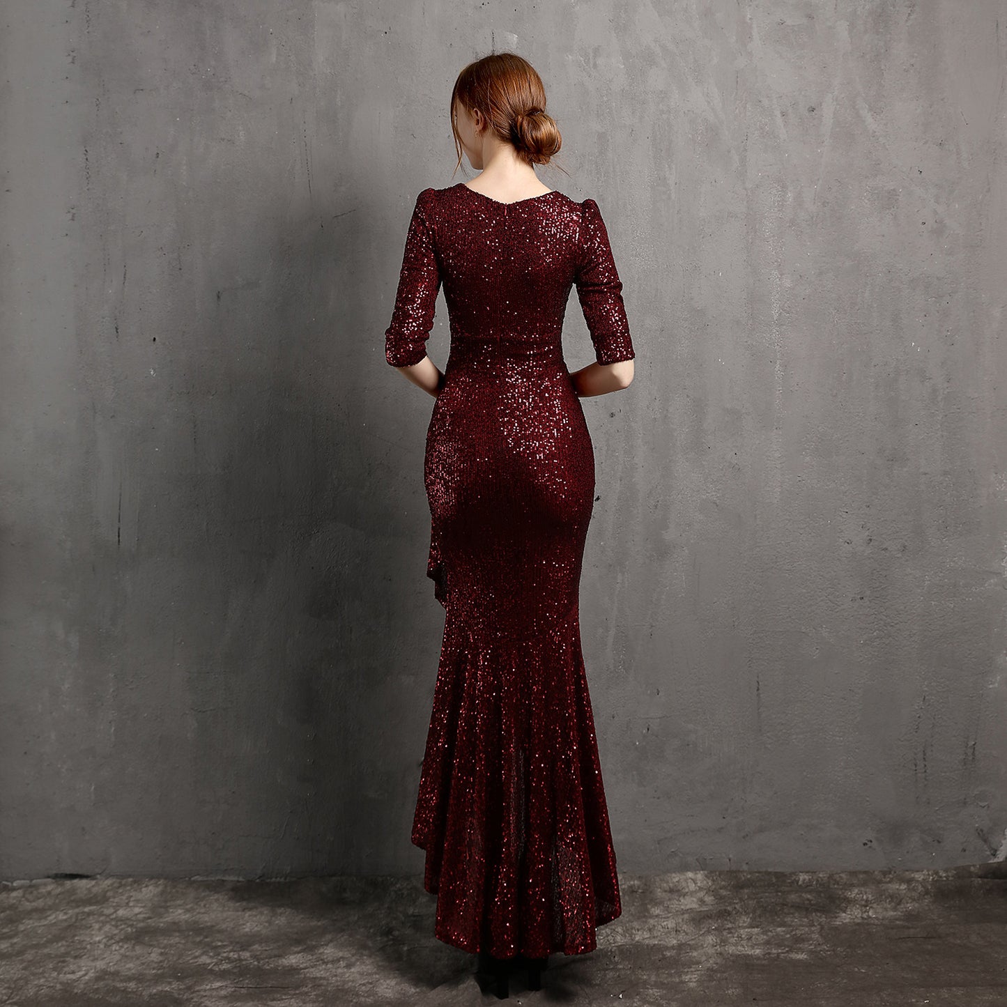 V-neck Mid-Length Formal Dress