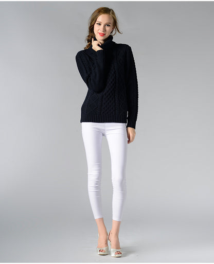 Turtleneck Long Sleeve Twisted Sweater