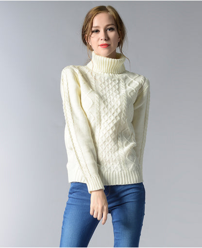 Turtleneck Long Sleeve Twisted Sweater