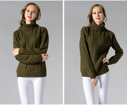Turtleneck Long Sleeve Twisted Sweater