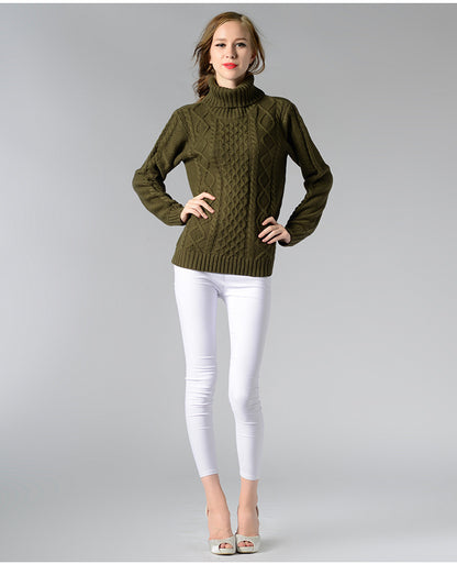 Turtleneck Long Sleeve Twisted Sweater