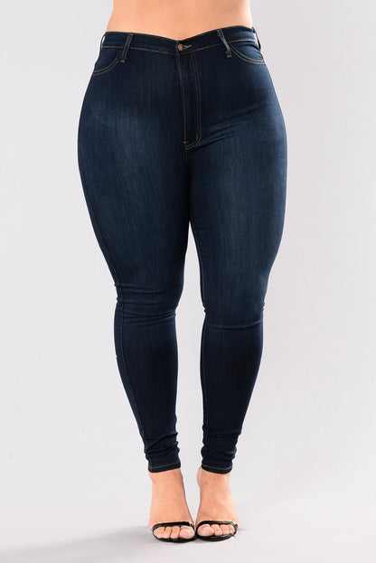 High Waist Stretch Slim Denim