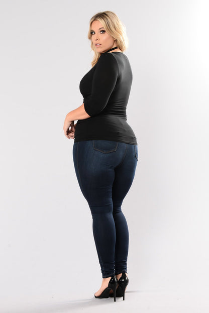 High Waist Stretch Slim Denim