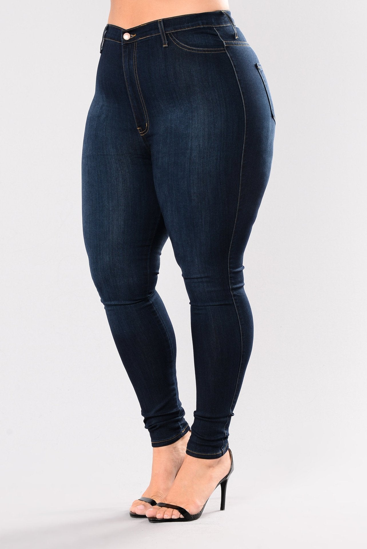 High Waist Stretch Slim Denim