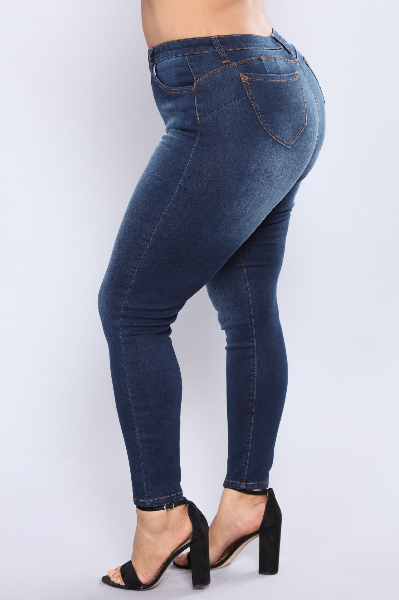 High Waist Stretch Slim Denim