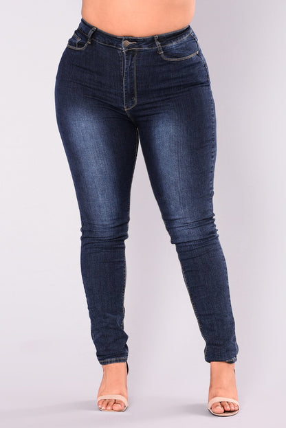 High Waist Stretch Slim Denim
