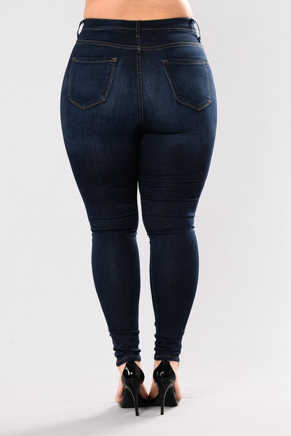 High Waist Stretch Slim Denim