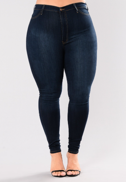 High Waist Stretch Slim Denim