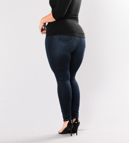 High Waist Stretch Slim Denim