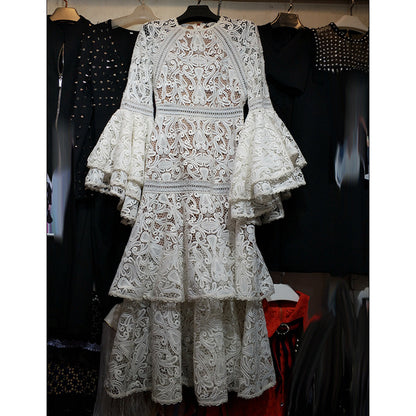 Abby Ruffled Lace Dress