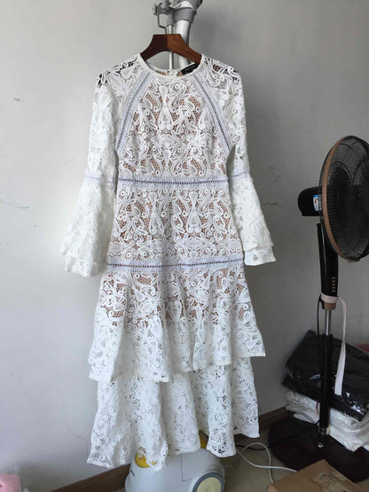 Abby Ruffled Lace Dress