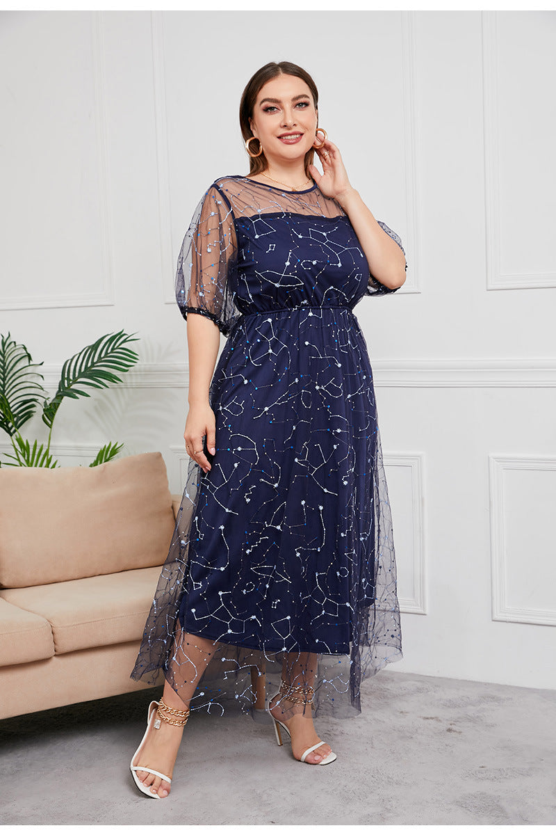 Blue French Hepburn Dress