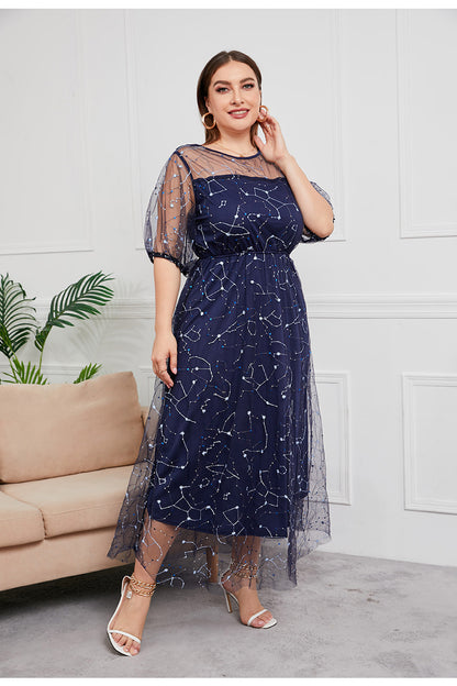 Blue French Hepburn Dress